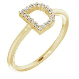 14K Yellow .08 CTW Diamond Initial D Ring photo