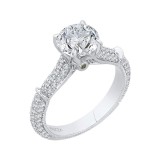 Shah Luxury 14K White Gold Round Diamond Cathedral Style Engagement Ring (Semi-Mount) photo 2