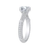 Shah Luxury 14K White Gold Round Diamond Cathedral Style Engagement Ring (Semi-Mount) photo 3