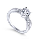 Gabriel & Co. 14k White Gold Contemporary Criss Cross Engagement Ring photo 3