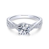 Gabriel & Co. 14k White Gold Contemporary Criss Cross Engagement Ring photo