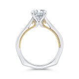 Shah Luxury 14K Two-Tone Gold Round Cut Diamond Engagement Ring (Semi-Mount) photo 4