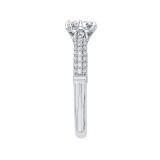 Shah Luxury 14K White Gold Round Diamond Cathedral Style Engagement Ring (Semi-Mount) photo 2