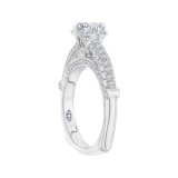 Shah Luxury 14K White Gold Round Diamond Cathedral Style Engagement Ring (Semi-Mount) photo 3