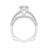 Shah Luxury 14K White Gold Round Diamond Cathedral Style Engagement Ring (Semi-Mount) photo 4