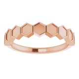 14K Rose Stackable Geometric Ring photo 3