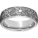 Serinium Domed Band with Snowflake Laser Engraving photo