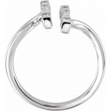 14K White 1/6 CTW Diamond Double Bar Ring photo 2