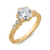 Shah Luxury 14K Yellow Gold Round Cut Diamond Engagement Ring (Semi-Mount) photo 2