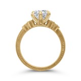 Shah Luxury 14K Yellow Gold Round Cut Diamond Engagement Ring (Semi-Mount) photo 4