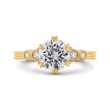 Shah Luxury 14K Yellow Gold Round Cut Diamond Engagement Ring (Semi-Mount) photo