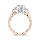 Shah Luxury 14K Two-Tone Gold Round Diamond Three-Stone Engagement Ring (Semi-Mount) photo 4