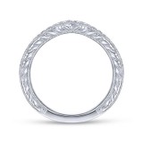 Gabriel & Co. 14k White Gold Contemporary Curved Wedding Band photo 2