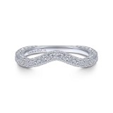 Gabriel & Co. 14k White Gold Contemporary Curved Wedding Band photo