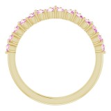 14K Yellow Pink Sapphire Crown Ring photo 2