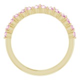 14K Yellow Pink Sapphire Crown Ring photo 2