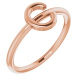 14K Rose Initial C Ring photo