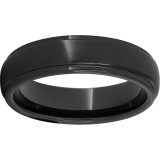 Black Diamond Ceramic Domed Grooved Edge Band with a Satin Finish photo