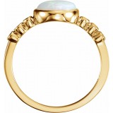 14K Yellow Opal & 1/10 CTW Diamond Ring photo 2