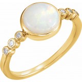 14K Yellow Opal & 1/10 CTW Diamond Ring photo