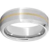 Serinium Beveled Edge Band with a 1mm 14K Yellow Gold Inlay photo
