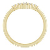 14K Yellow Diamond Graduated V Ring photo 2