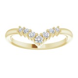 14K Yellow Diamond Graduated V Ring photo 3