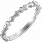 14K White .07 CTW Diamond Anniversary Band with Bead Blast Finish photo