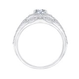 Shah Luxury 14K White Gold Oval Diamond Halo Engagement Ring (Semi-Mount) photo 4