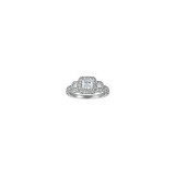 14k White Gold 0.91ct Diamond Vintage Style Semi Mount Engagement Ring photo