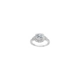 Platinum 0.34ct Diamond Halo Semi Mount Engagement Ring photo