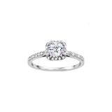 Platinum 0.31ct Diamond Halo Semi Mount Engagement Ring photo