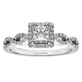 Platinum 0.33ct Diamond Halo Semi Mount Engagement Ring photo