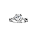 Platinum 0.48ct Diamond Halo Semi Mount Engagement Ring photo