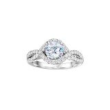 Platinum 0.74ct Diamond Halo Semi Mount Engagement Ring photo