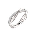 14k White Gold Diamond Infinity Ring photo