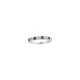 14k White Gold Diamond and Sapphire Stackable Ring photo