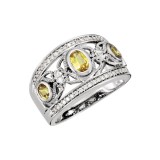 14k White Gold Yellow Sapphire and Diamond Butterfly Band photo
