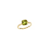 14k Yellow Gold Diamond and Peridot Stackable Ring photo