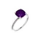 14k White Gold Amethyst Fashion Ring photo