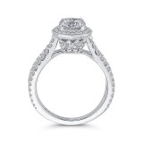 Shah Luxury Platinum Round Cut Diamond Halo Engagement Ring (Semi-Mount) photo 4