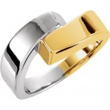 14K Yellow/White Bypass Ring photo