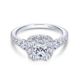 Gabriel & Co. 14k White Gold Contemporary Halo Engagement Ring photo