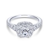 Gabriel & Co. 14k White Gold Contemporary Halo Engagement Ring photo