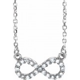 14K White .08 CTW Diamond Infinity-Inspired 16 Necklace photo