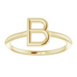 14K Yellow Initial B Ring photo 3