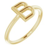 14K Yellow Initial B Ring photo