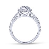 Gabriel & Co. 14k White Gold Contemporary Halo Engagement Ring photo 2