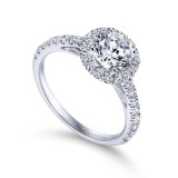 Gabriel & Co. 14k White Gold Contemporary Halo Engagement Ring photo 3