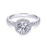 Gabriel & Co. 14k White Gold Contemporary Halo Engagement Ring photo